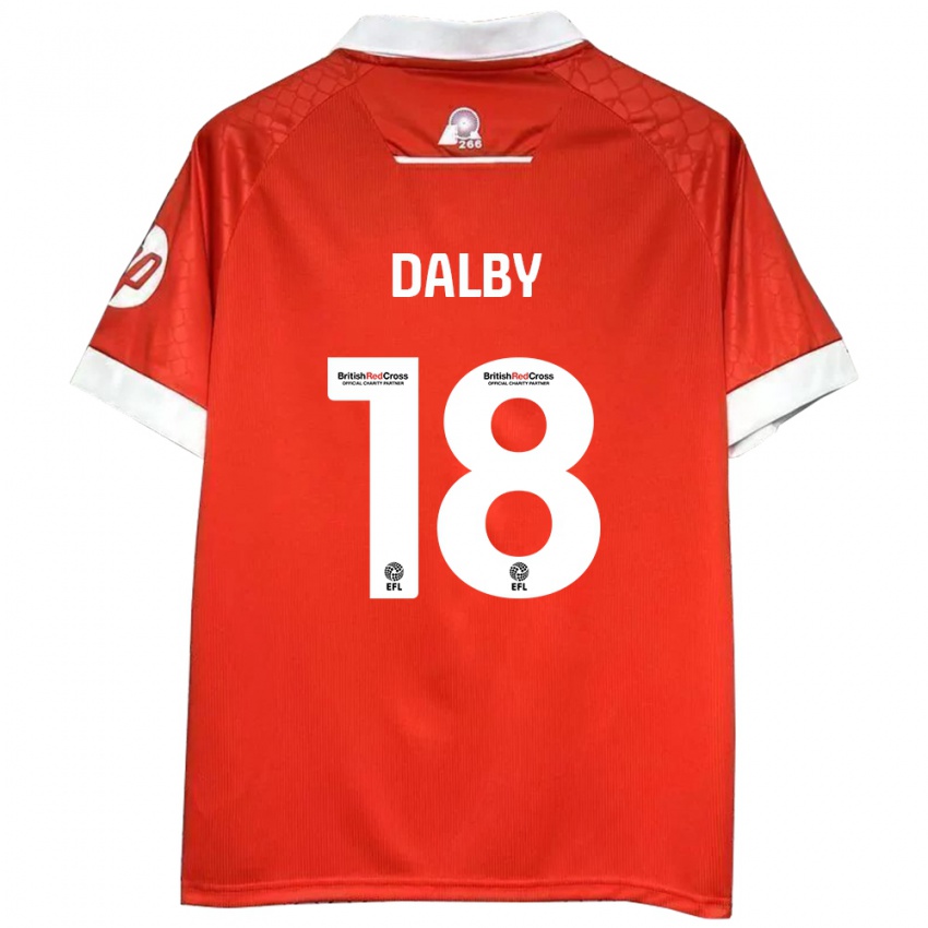 Niño Camiseta Sam Dalby #18 Rojo Blanco 1ª Equipación 2024/25 La Camisa Perú