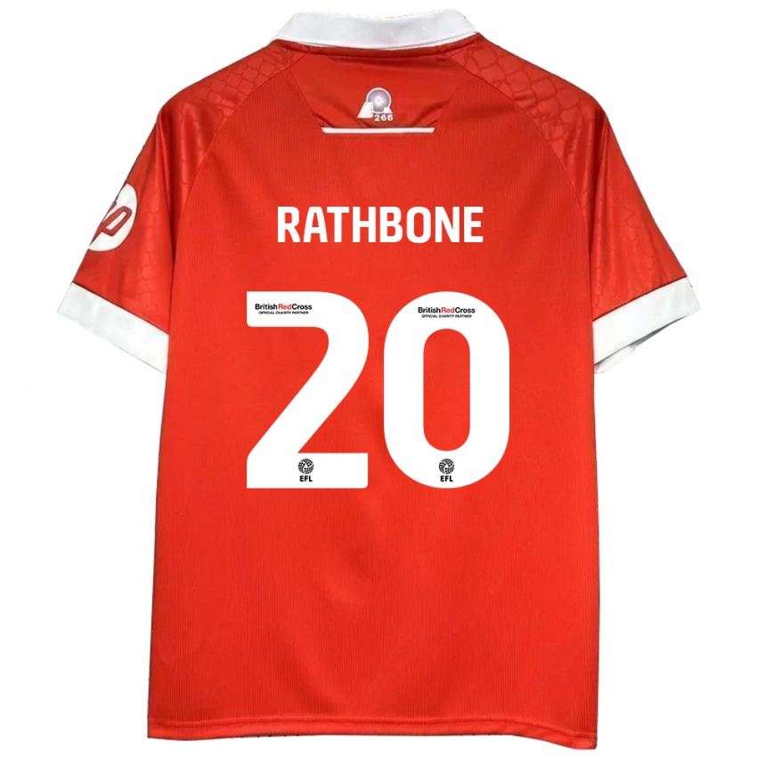 Niño Camiseta Ollie Rathbone #20 Rojo Blanco 1ª Equipación 2024/25 La Camisa Perú