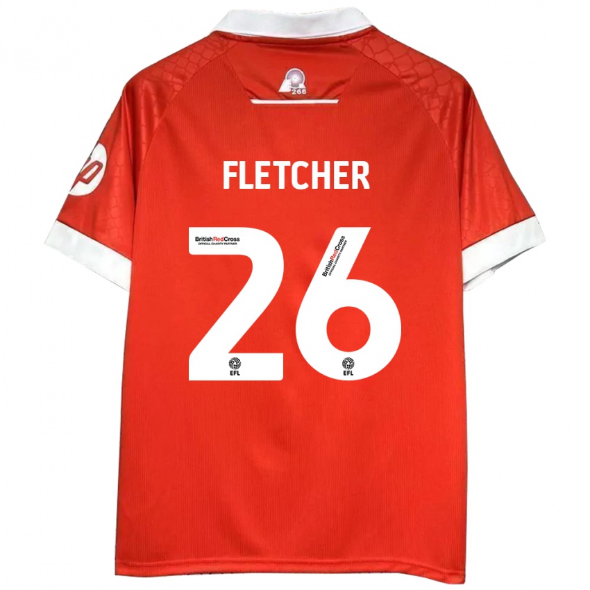 Niño Camiseta Steven Fletcher #26 Rojo Blanco 1ª Equipación 2024/25 La Camisa Perú