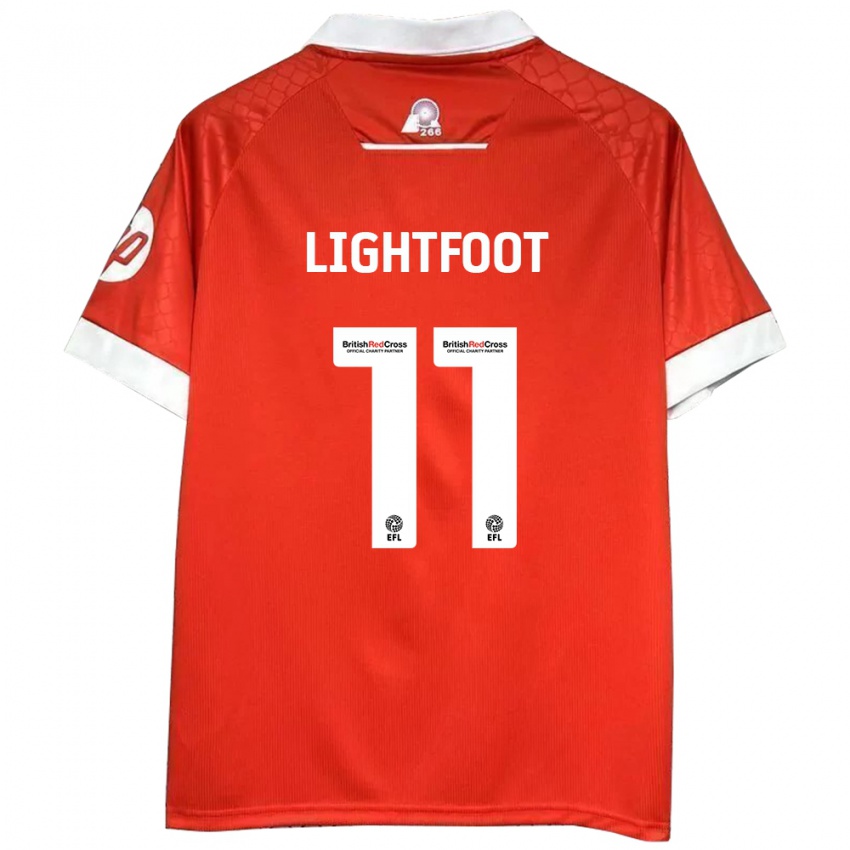 Niño Camiseta Amber Lightfoot #11 Rojo Blanco 1ª Equipación 2024/25 La Camisa Perú