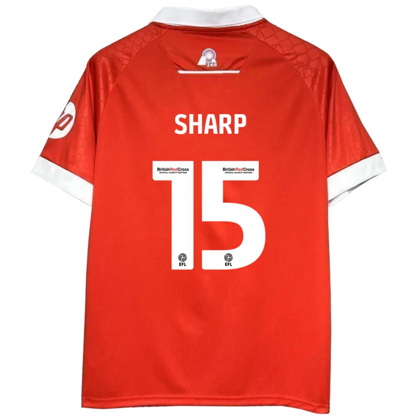 Niño Camiseta Katie Sharp #15 Rojo Blanco 1ª Equipación 2024/25 La Camisa Perú