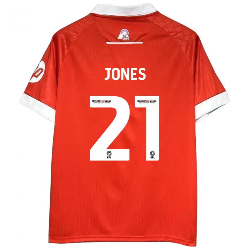 Niño Camiseta Lili Jones #21 Rojo Blanco 1ª Equipación 2024/25 La Camisa Perú