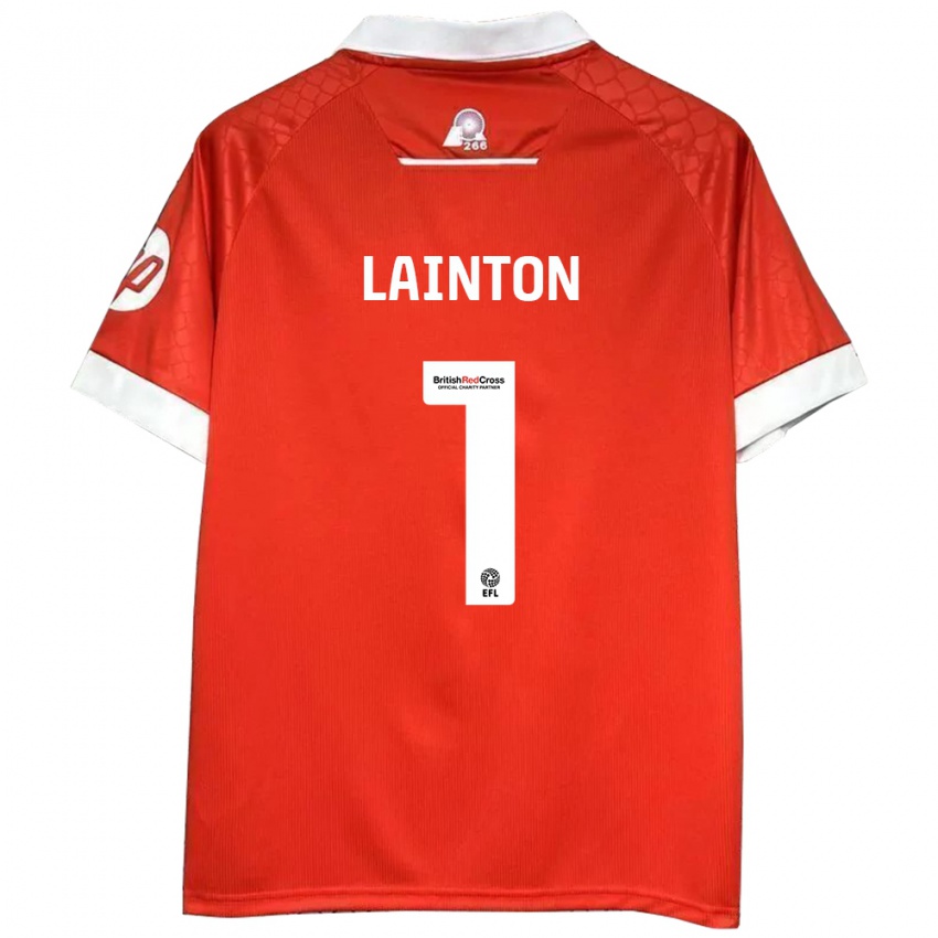 Niño Camiseta Rob Lainton #1 Rojo Blanco 1ª Equipación 2024/25 La Camisa Perú