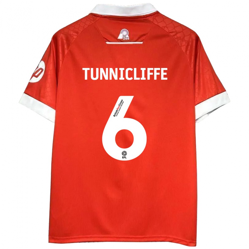 Niño Camiseta Jordan Tunnicliffe #6 Rojo Blanco 1ª Equipación 2024/25 La Camisa Perú