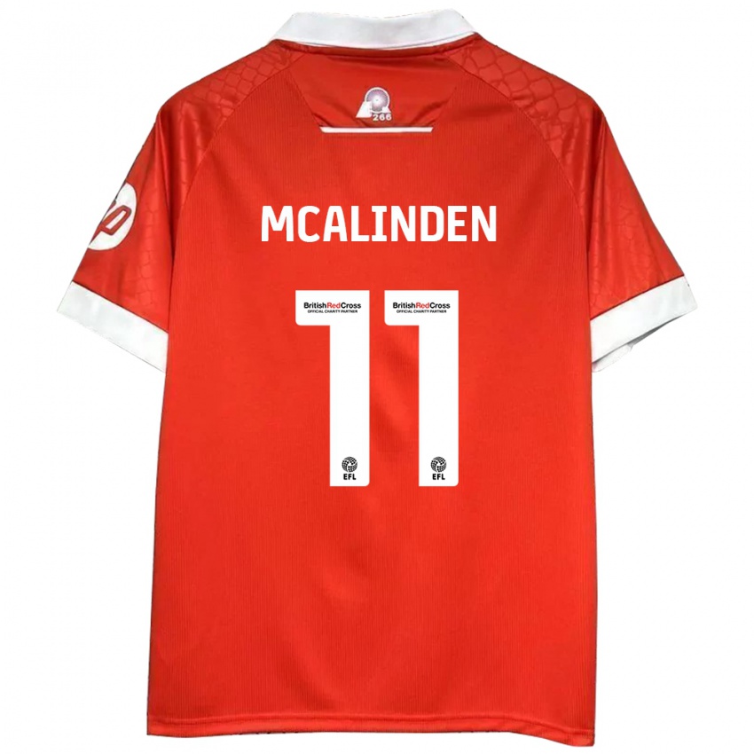 Niño Camiseta Liam Mcalinden #11 Rojo Blanco 1ª Equipación 2024/25 La Camisa Perú