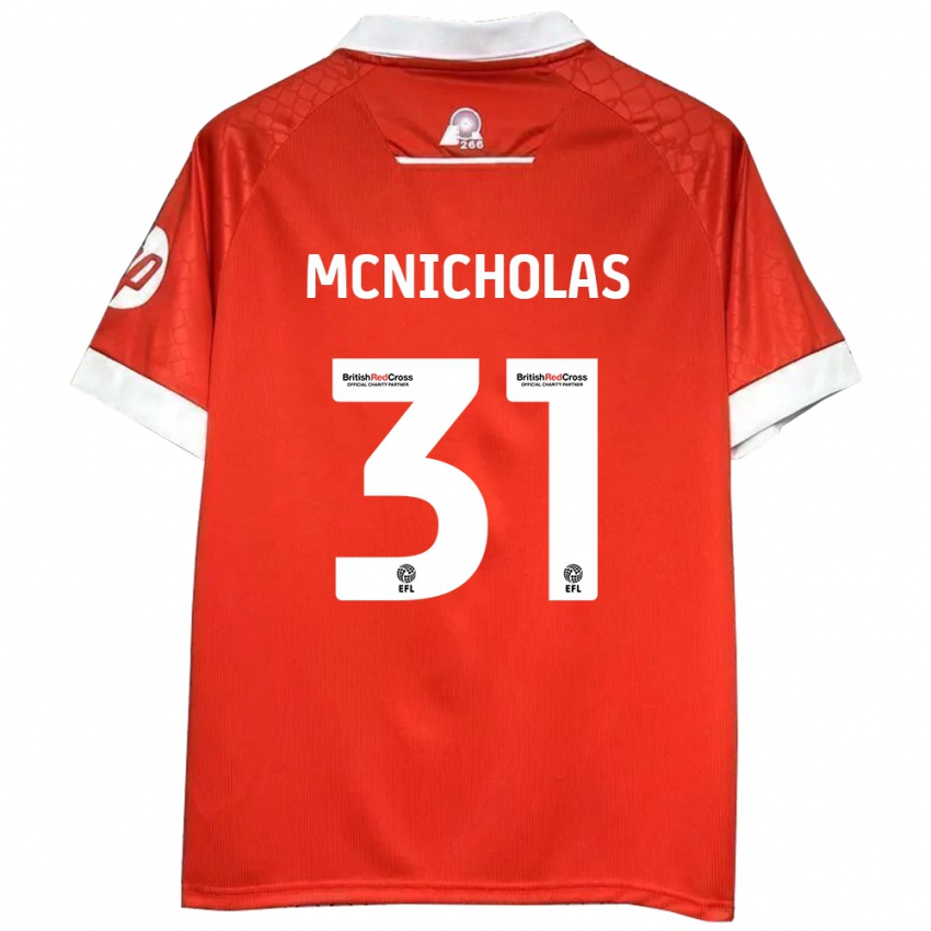 Niño Camiseta Luke Mcnicholas #31 Rojo Blanco 1ª Equipación 2024/25 La Camisa Perú