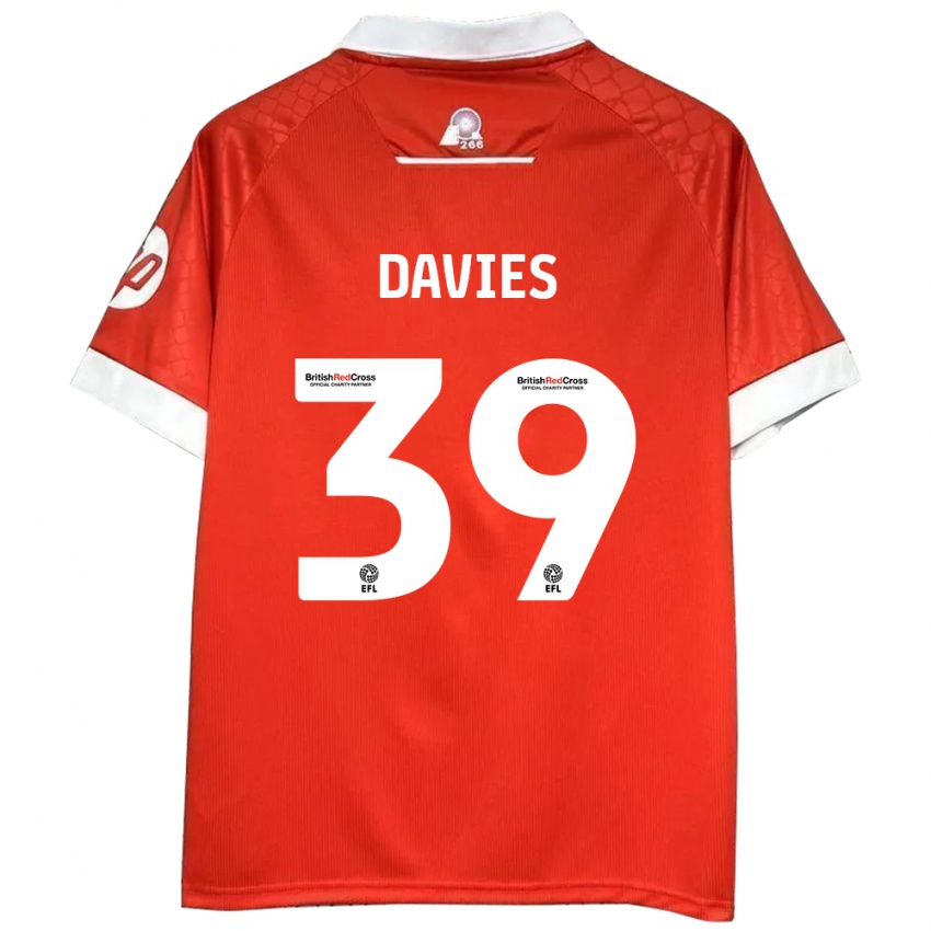 Niño Camiseta Daniel Davies #39 Rojo Blanco 1ª Equipación 2024/25 La Camisa Perú