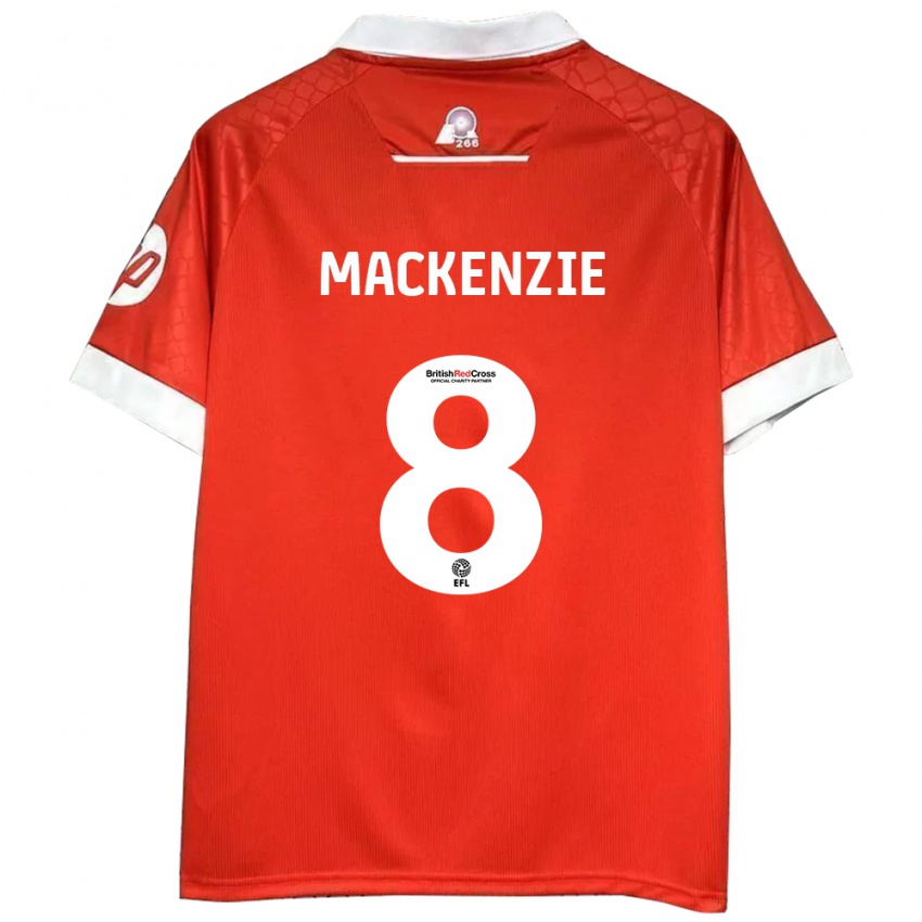 Niño Camiseta Libby Mackenzie #8 Rojo Blanco 1ª Equipación 2024/25 La Camisa Perú