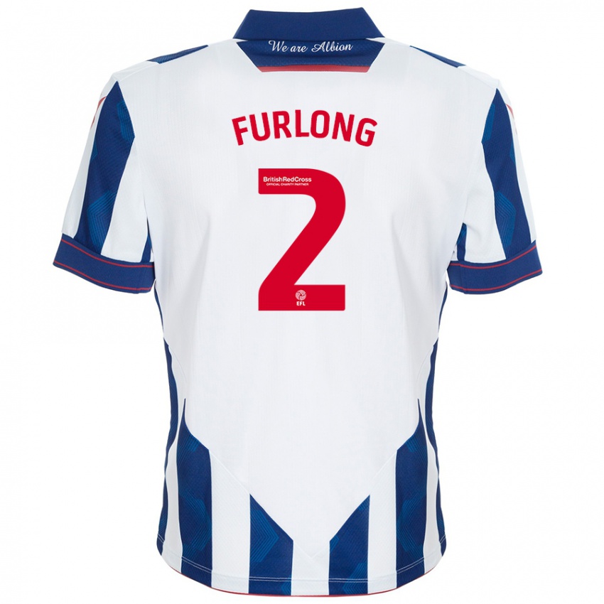 Niño Camiseta Darnell Furlong #2 Blanco Azul Oscuro 1ª Equipación 2024/25 La Camisa Perú