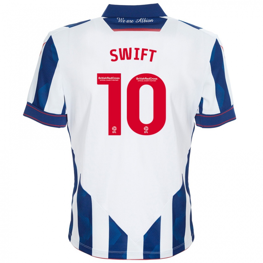 Niño Camiseta John Swift #10 Blanco Azul Oscuro 1ª Equipación 2024/25 La Camisa Perú