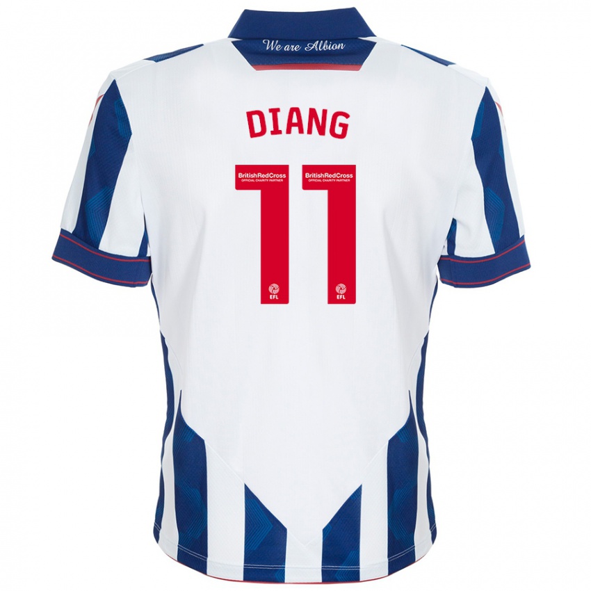 Niño Camiseta Grady Diangana #11 Blanco Azul Oscuro 1ª Equipación 2024/25 La Camisa Perú