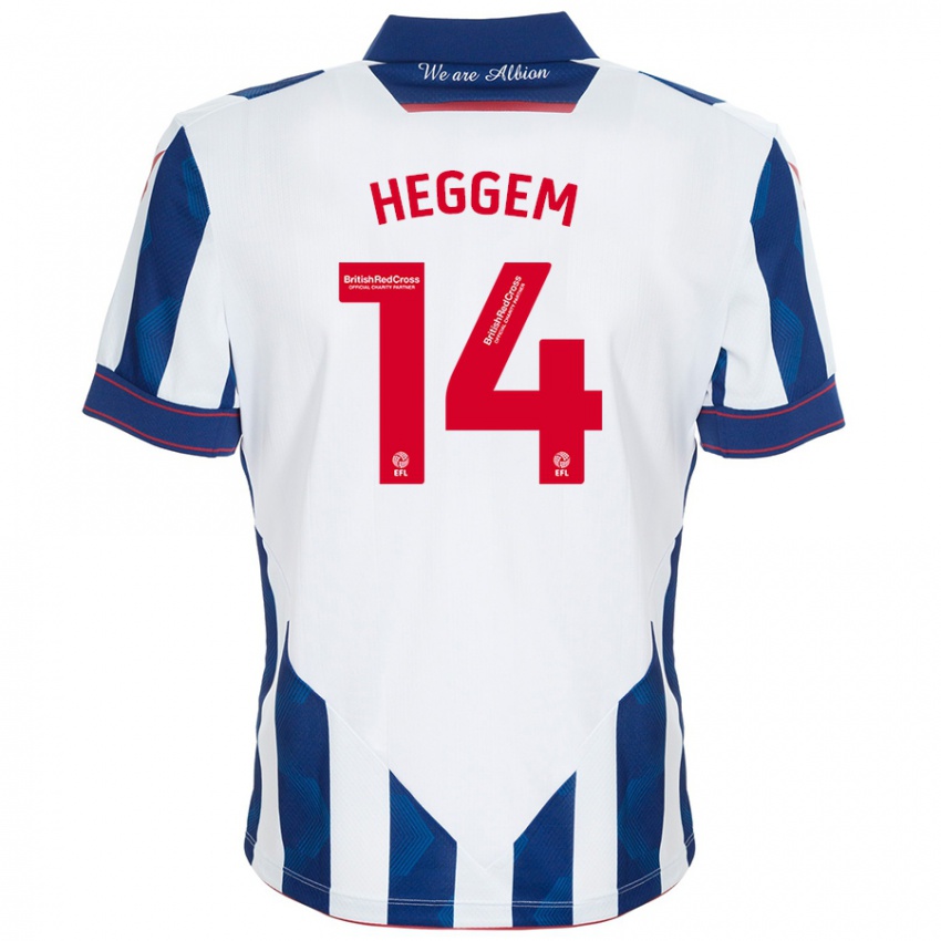 Niño Camiseta Torbjørn Heggem #14 Blanco Azul Oscuro 1ª Equipación 2024/25 La Camisa Perú