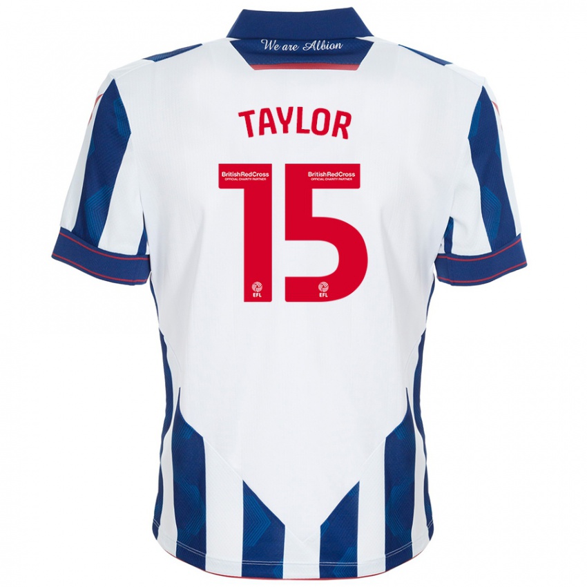 Niño Camiseta Caleb Taylor #15 Blanco Azul Oscuro 1ª Equipación 2024/25 La Camisa Perú