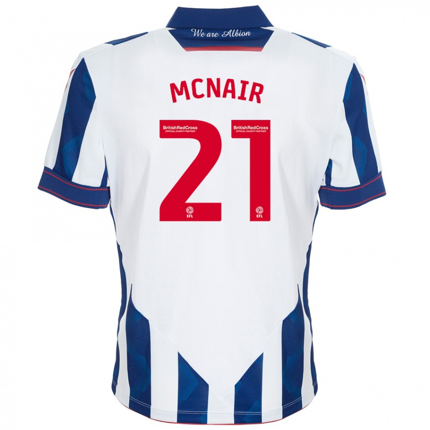 Niño Camiseta Paddy Mcnair #21 Blanco Azul Oscuro 1ª Equipación 2024/25 La Camisa Perú