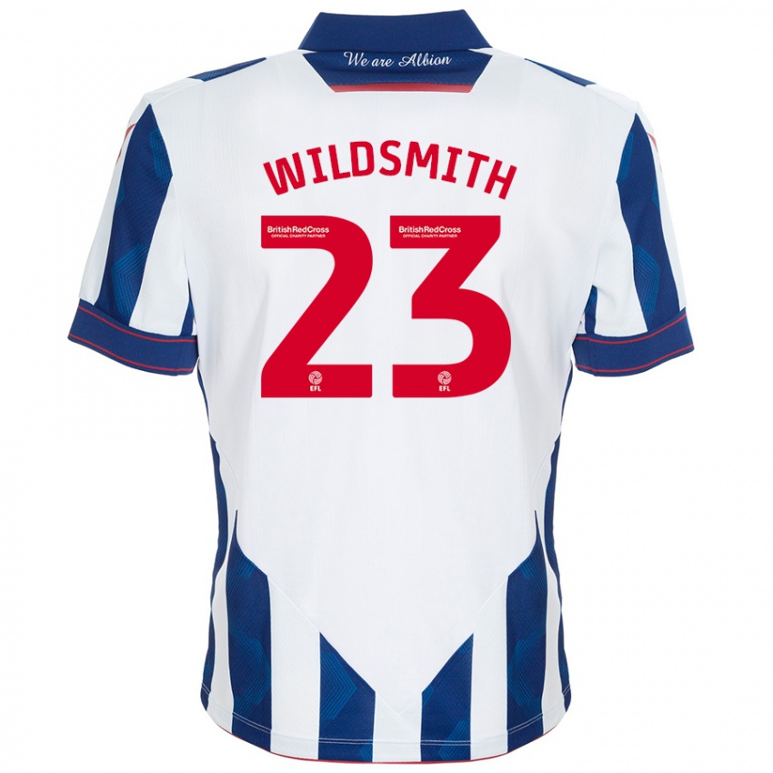 Niño Camiseta Joe Wildsmith #23 Blanco Azul Oscuro 1ª Equipación 2024/25 La Camisa Perú