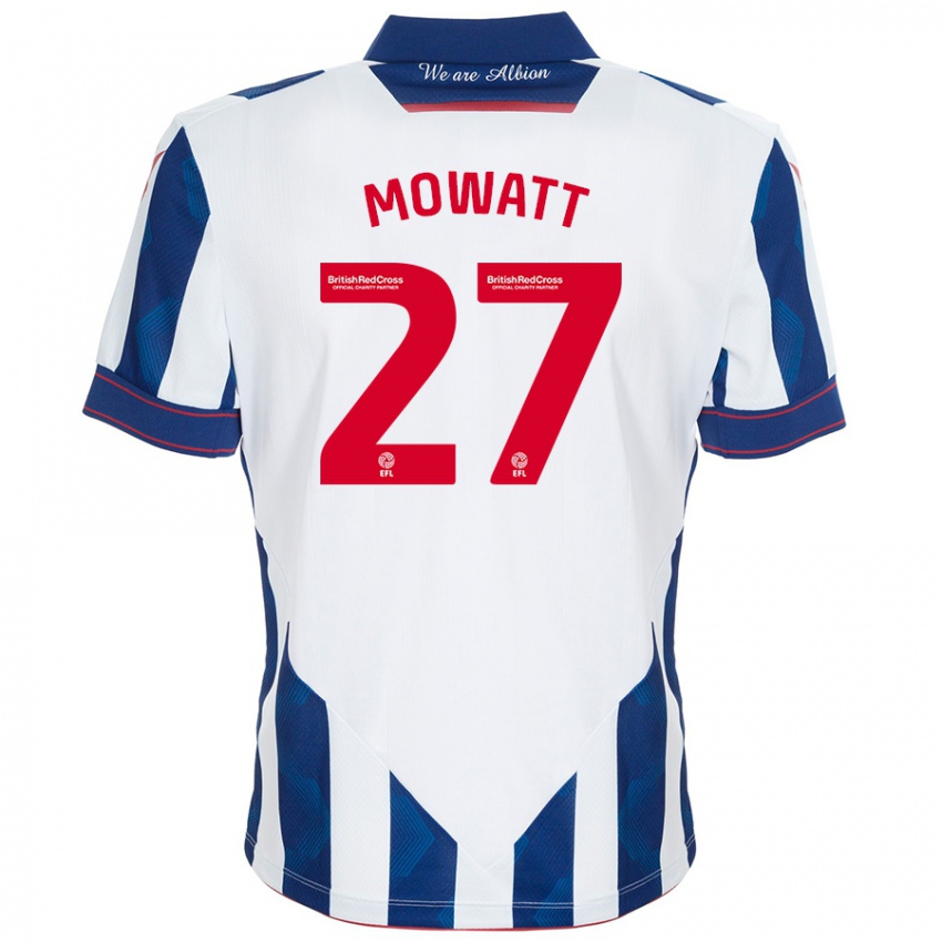 Niño Camiseta Alex Mowatt #27 Blanco Azul Oscuro 1ª Equipación 2024/25 La Camisa Perú