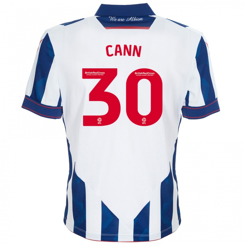 Niño Camiseta Ted Cann #30 Blanco Azul Oscuro 1ª Equipación 2024/25 La Camisa Perú