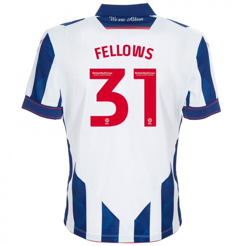 Niño Camiseta Tom Fellows #31 Blanco Azul Oscuro 1ª Equipación 2024/25 La Camisa Perú