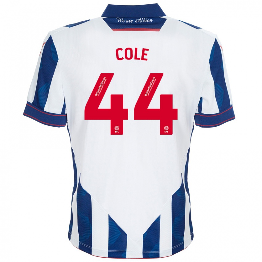 Niño Camiseta Devante Cole #44 Blanco Azul Oscuro 1ª Equipación 2024/25 La Camisa Perú