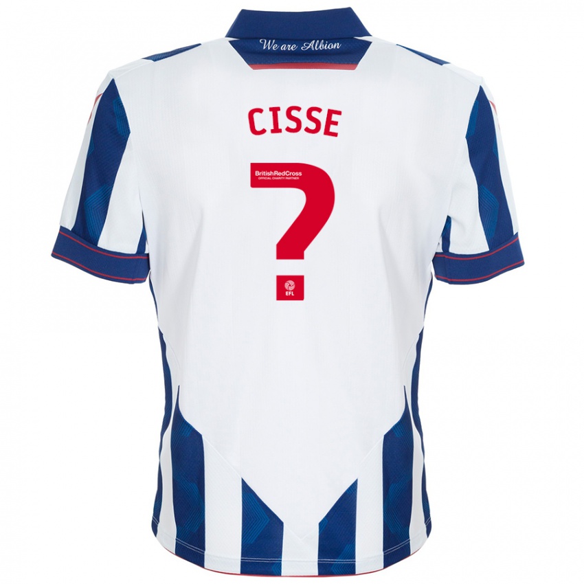 Niño Camiseta Ben Cisse #0 Blanco Azul Oscuro 1ª Equipación 2024/25 La Camisa Perú