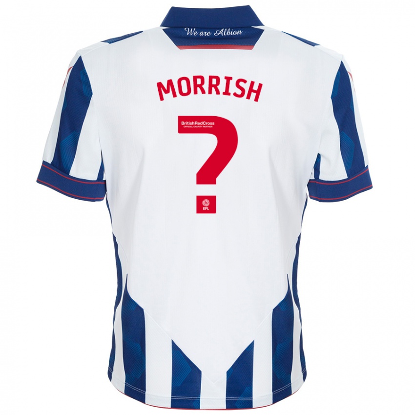 Niño Camiseta Rhys Morrish #0 Blanco Azul Oscuro 1ª Equipación 2024/25 La Camisa Perú