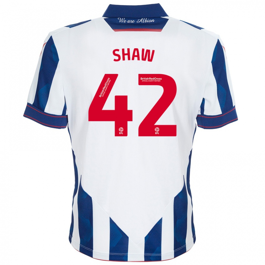 Niño Camiseta Josh Shaw #42 Blanco Azul Oscuro 1ª Equipación 2024/25 La Camisa Perú