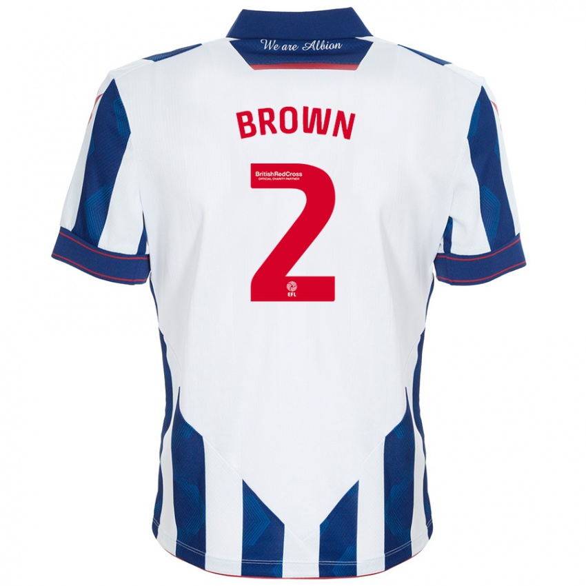 Niño Camiseta Ashlee Brown #2 Blanco Azul Oscuro 1ª Equipación 2024/25 La Camisa Perú