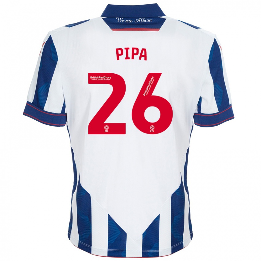 Niño Camiseta Pipa #26 Blanco Azul Oscuro 1ª Equipación 2024/25 La Camisa Perú