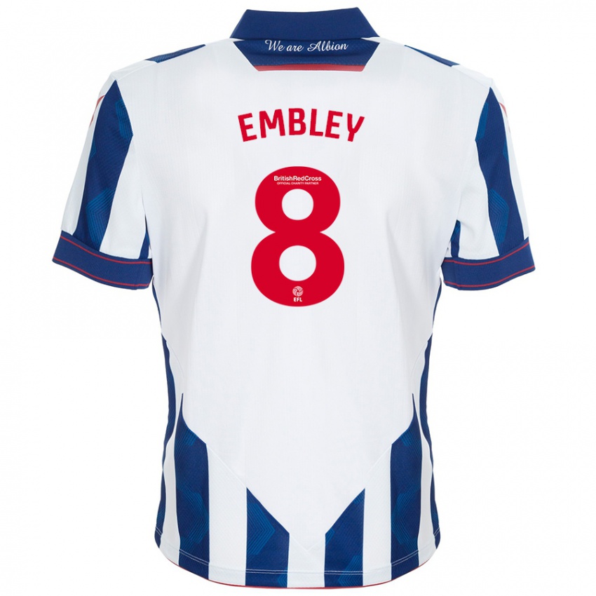 Niño Camiseta Rosie Embley #8 Blanco Azul Oscuro 1ª Equipación 2024/25 La Camisa Perú