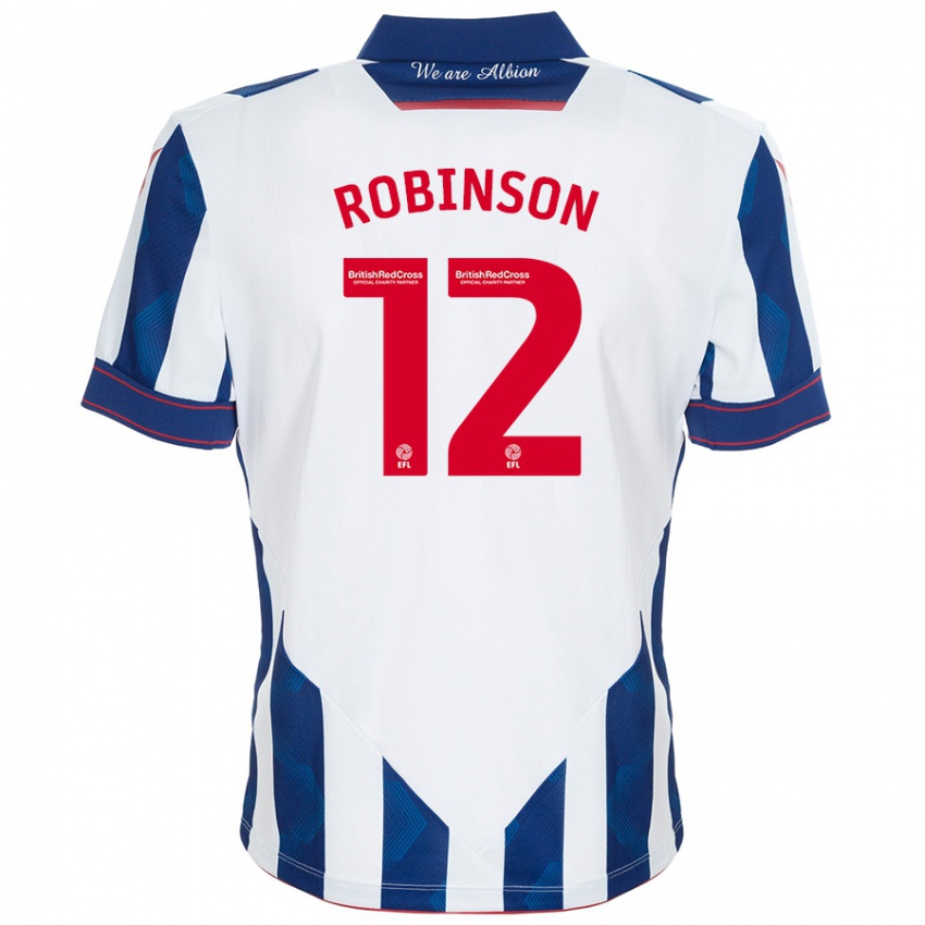 Niño Camiseta Leanne Robinson #12 Blanco Azul Oscuro 1ª Equipación 2024/25 La Camisa Perú