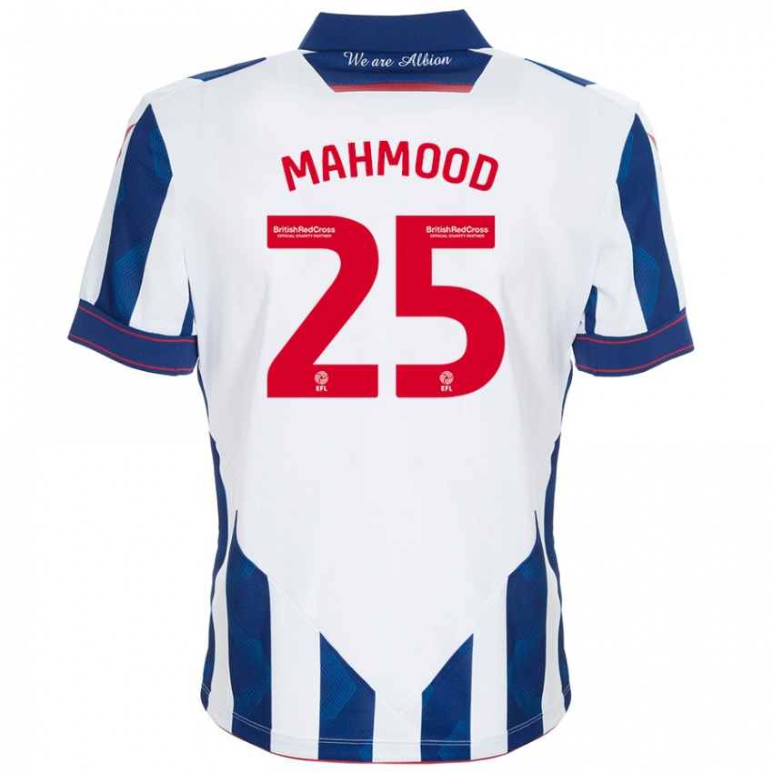 Niño Camiseta Mahmood #25 Blanco Azul Oscuro 1ª Equipación 2024/25 La Camisa Perú