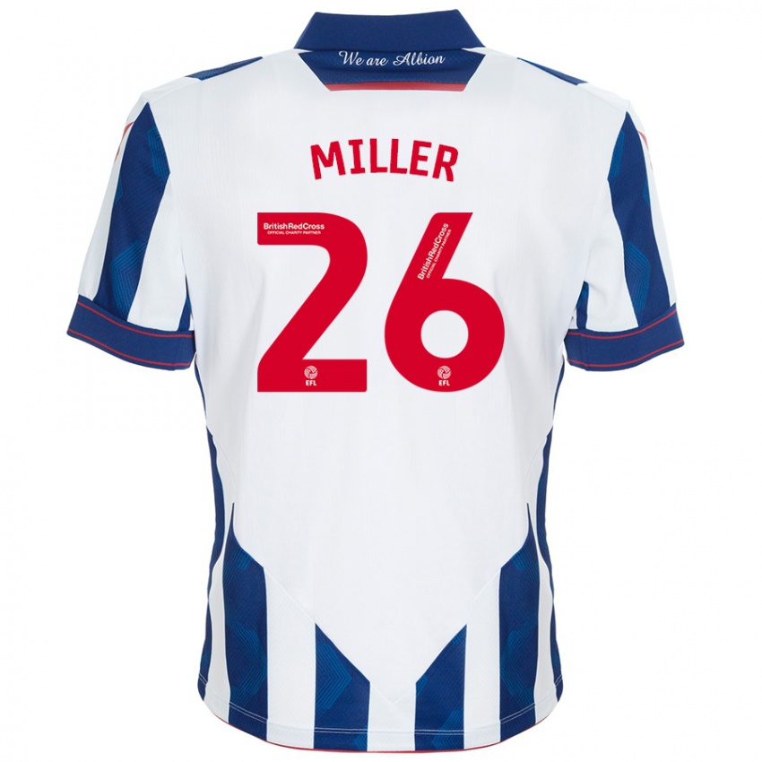 Niño Camiseta Nna Miller #26 Blanco Azul Oscuro 1ª Equipación 2024/25 La Camisa Perú