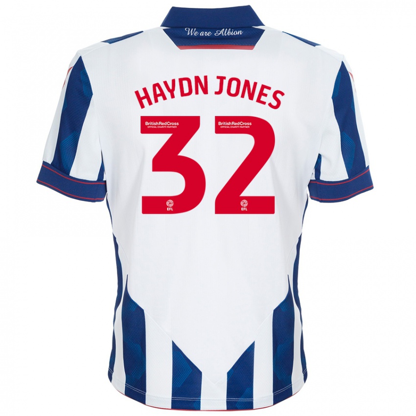 Niño Camiseta Mackenzie Haydn-Jones #32 Blanco Azul Oscuro 1ª Equipación 2024/25 La Camisa Perú