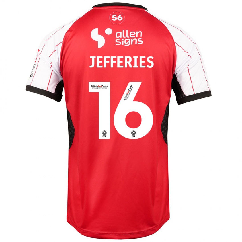 Niño Camiseta Dom Jefferies #16 Blanco 1ª Equipación 2024/25 La Camisa Perú