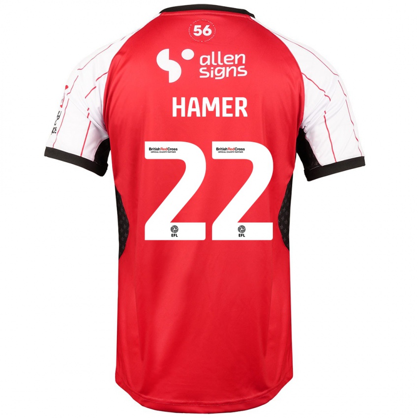 Niño Camiseta Tom Hamer #22 Blanco 1ª Equipación 2024/25 La Camisa Perú