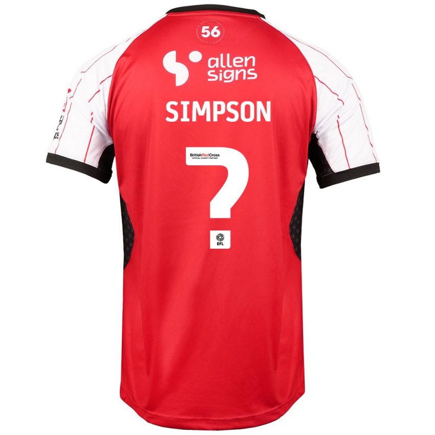 Niño Camiseta John Simpson #0 Blanco 1ª Equipación 2024/25 La Camisa Perú