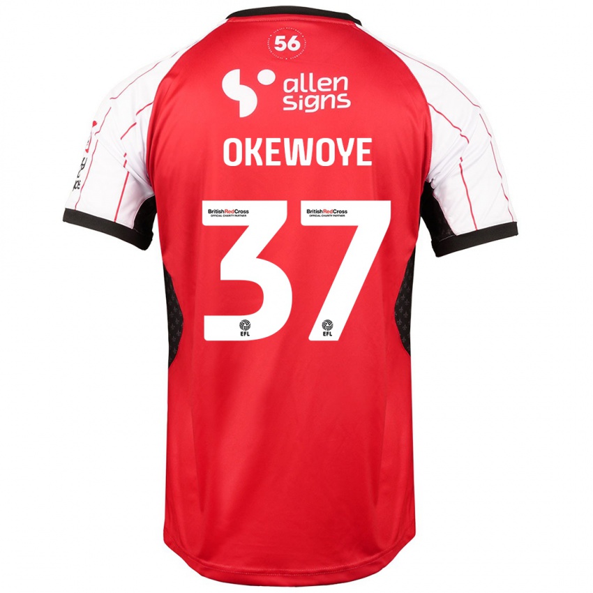 Niño Camiseta Gbolahan Okewoye #37 Blanco 1ª Equipación 2024/25 La Camisa Perú