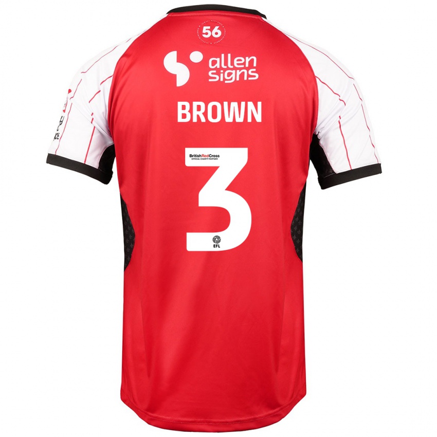 Niño Camiseta Jaden Brown #3 Blanco 1ª Equipación 2024/25 La Camisa Perú