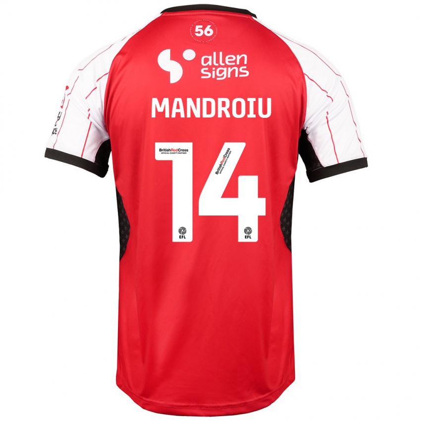 Niño Camiseta Daniel Mandroiu #14 Blanco 1ª Equipación 2024/25 La Camisa Perú