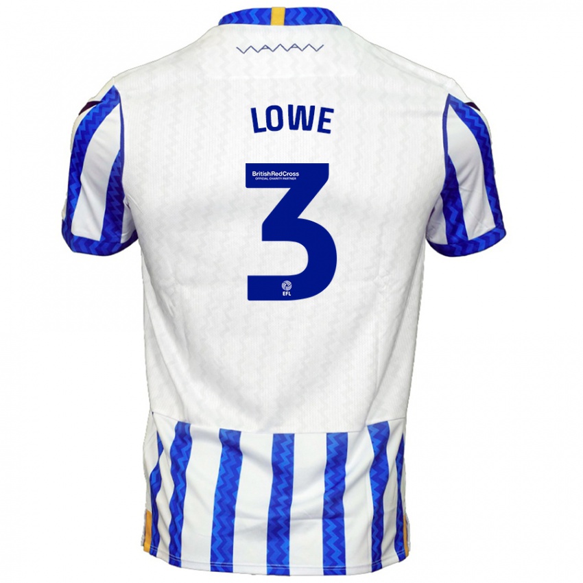 Niño Camiseta Max Lowe #3 Azul Blanco 1ª Equipación 2024/25 La Camisa Perú