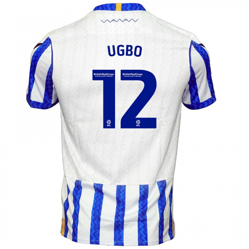 Niño Camiseta Iké Ugbo #12 Azul Blanco 1ª Equipación 2024/25 La Camisa Perú