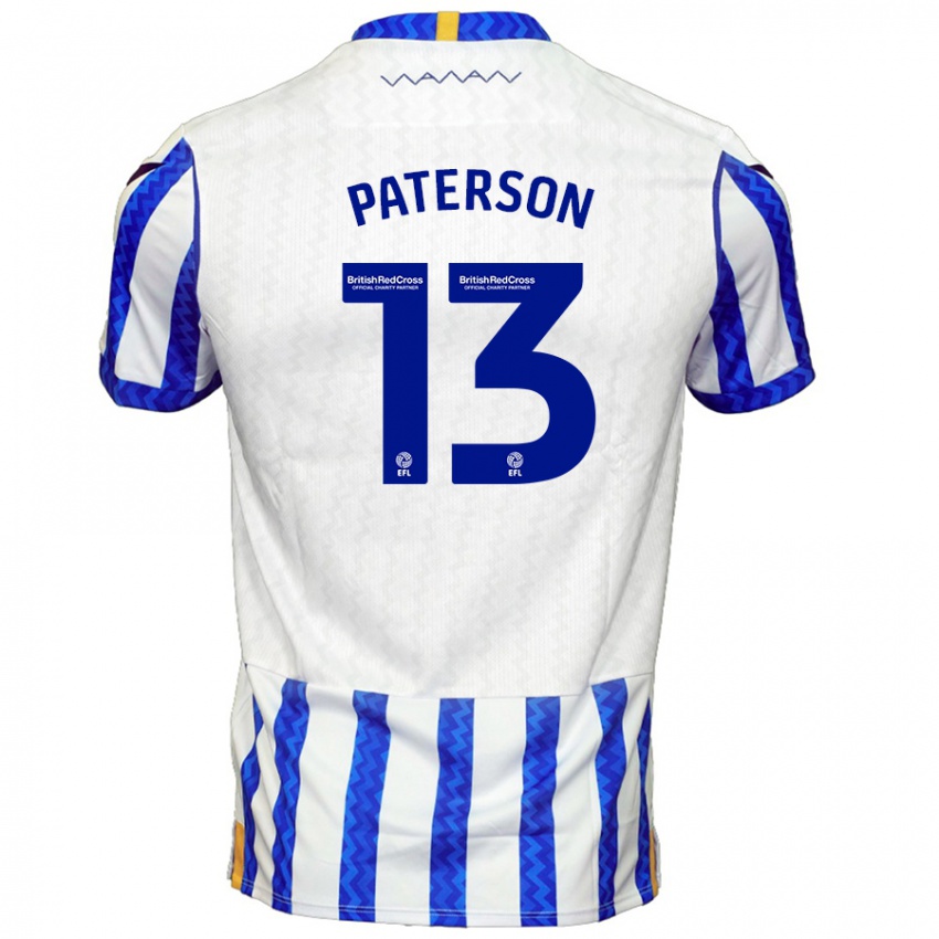 Niño Camiseta Callum Paterson #13 Azul Blanco 1ª Equipación 2024/25 La Camisa Perú