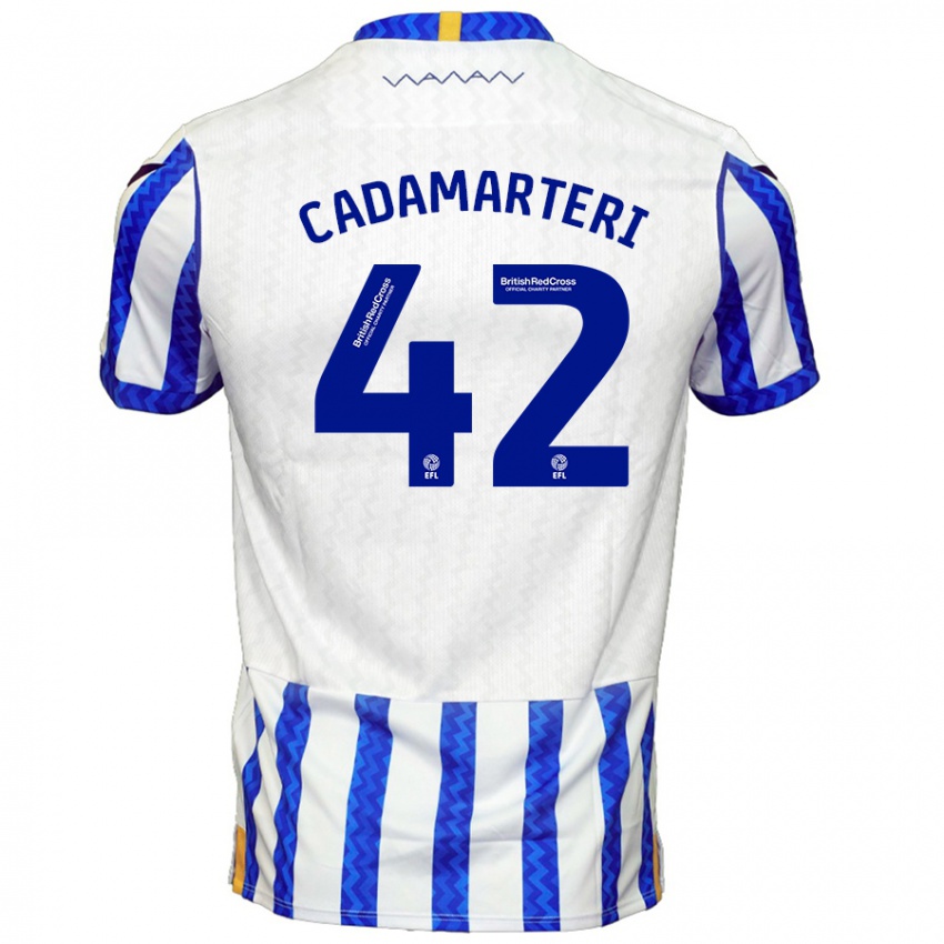 Niño Camiseta Bailey Cadamarteri #42 Azul Blanco 1ª Equipación 2024/25 La Camisa Perú