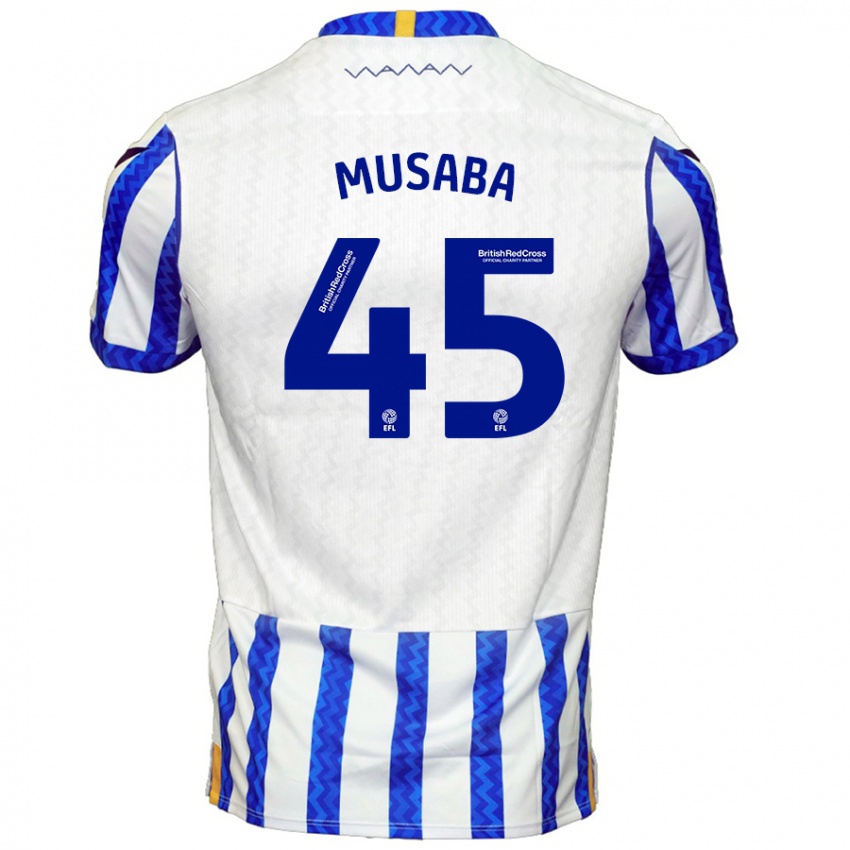 Niño Camiseta Anthony Musaba #45 Azul Blanco 1ª Equipación 2024/25 La Camisa Perú