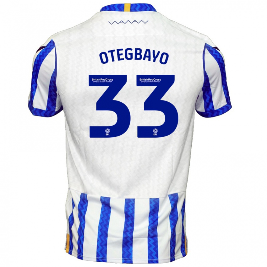 Niño Camiseta Gabriel Otegbayo #33 Azul Blanco 1ª Equipación 2024/25 La Camisa Perú