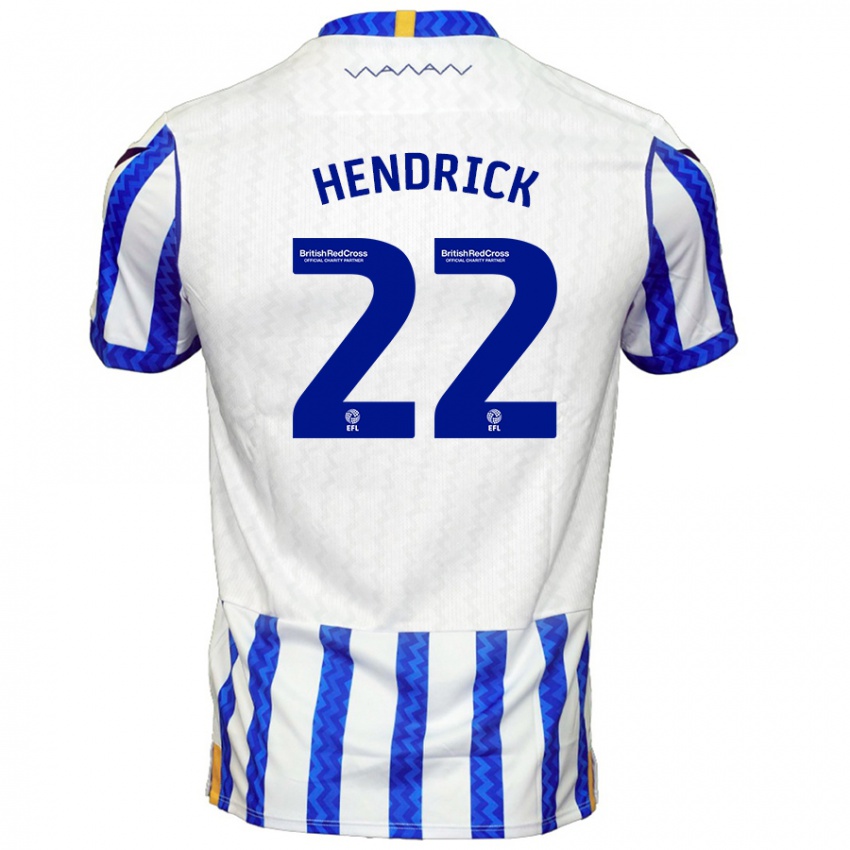 Niño Camiseta Jeff Hendrick #22 Azul Blanco 1ª Equipación 2024/25 La Camisa Perú