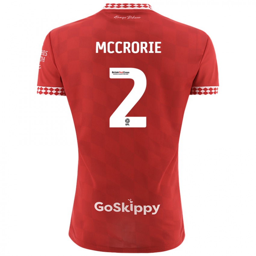 Niño Camiseta Ross Mccrorie #2 Rojo 1ª Equipación 2024/25 La Camisa Perú