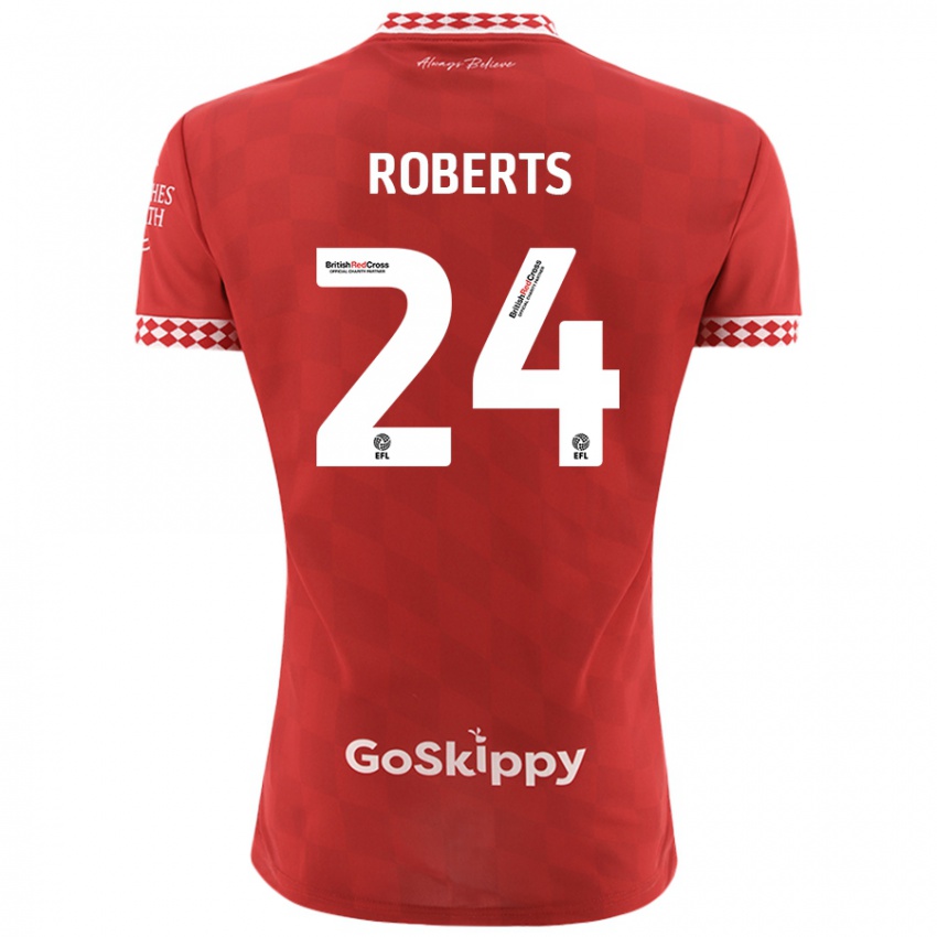 Niño Camiseta Haydon Roberts #24 Rojo 1ª Equipación 2024/25 La Camisa Perú