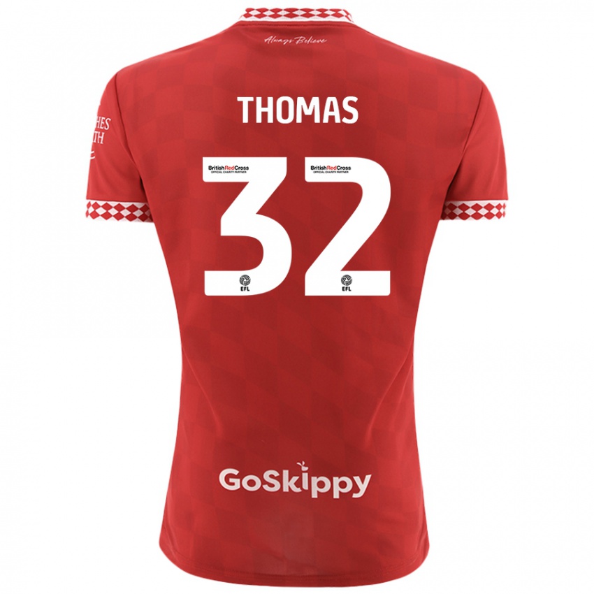 Niño Camiseta Lewis Thomas #32 Rojo 1ª Equipación 2024/25 La Camisa Perú