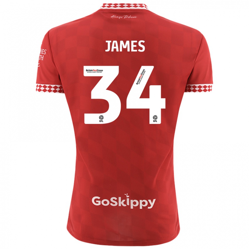 Niño Camiseta Joseph James #34 Rojo 1ª Equipación 2024/25 La Camisa Perú